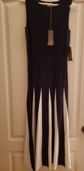 NWT Eva Mendes Blue and White Sweater Dress - Picture 3 of 7